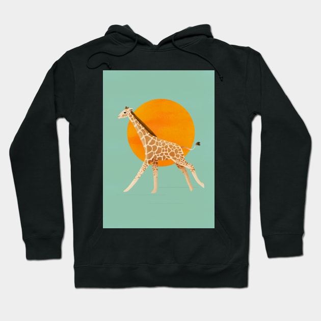 Giraffe and Sun Hoodie by DrawingEggen